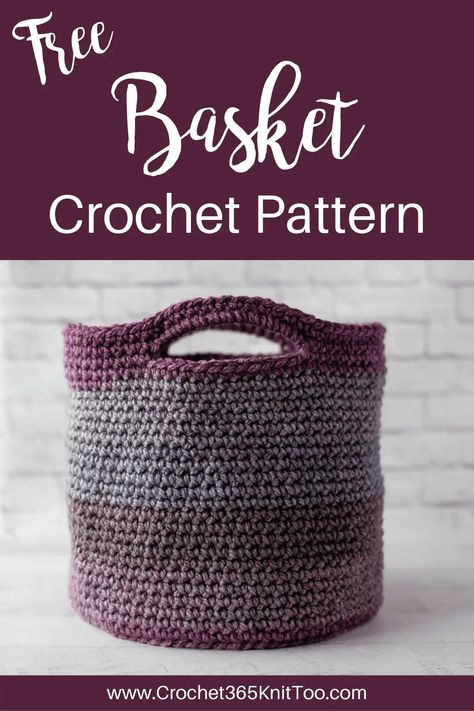 Crochet Basket Tote - Crochet 365 Knit Too Knitted Baskets, Easy Crochet Basket Pattern, Yarn Projects Crochet, Crochet Tote Pattern, Crochet Basket Pattern Free, Crochet Storage Baskets, Handbags Patterns, Floor Baskets, Basket Crochet