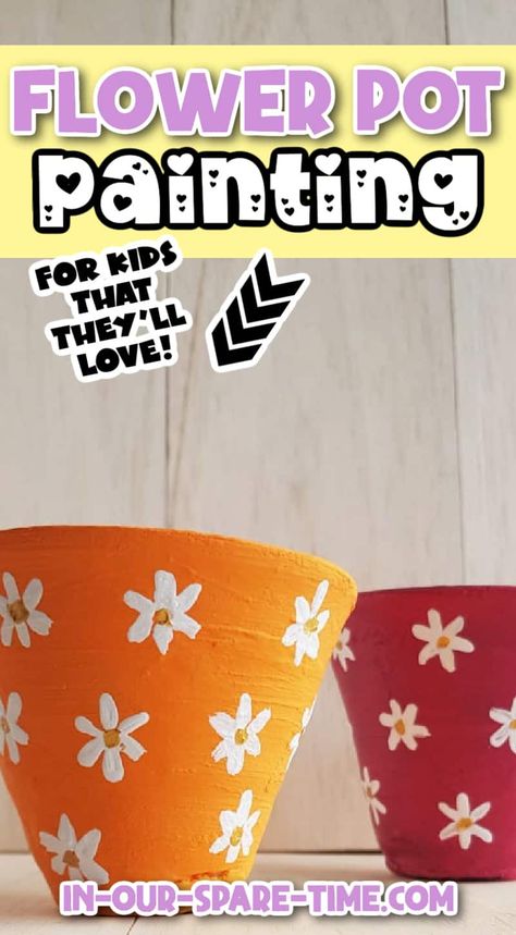 Learn more about flower pot painting for kids. Check out this easy tutorial to make painted flower pots with your child. Flower Pot Painting, Paint Brush Sizes, Different Kinds Of Flowers, Small Terracotta Pots, Pot Painting, Fun Crafts To Do, Painted Flower Pots, Flower Collection, Painted Flower