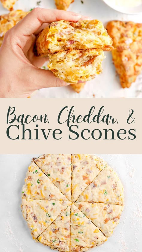 Chive Scones, Living Foods, Savoury Muffins, Tea Boutique, Chicken Soups, Yummy Bread, Recipe Notebook, Scones Recipe Easy, Cheese Scones