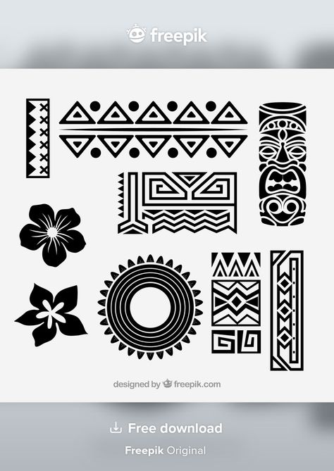 Hawaiian Pattern Design, Henne Tattoo, Hawaiian Design, Zestaw Ikon, Hawaiian Designs, Hawaiian Pattern, Hawaiian Art, Design Icon, Aztec Pattern