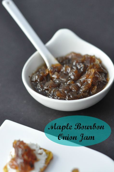 Maple Bourbon Onion Jam | Sweet onion jam is perfect to top a gourmet burger or a wonderful addition to your cheese board. www.feedingmy3sons.com Sweet Onion Jam, Homemade Hamburger Buns, Caramelized Onions Recipe, Gourmet Burger, Homemade Buns, Maple Bourbon, Onion Jam, Homemade Hamburger, Bacon Jam