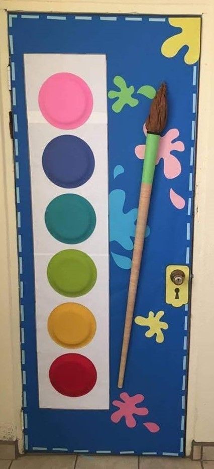 Art Classroom Door, Art And Craft For Kids, Art Room Doors, Art Classroom Decor, Vbs Themes, Painting Birthday, Door Art, Vbs Crafts, Door Decorations Classroom