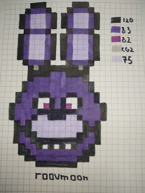 Pixel Art Fnaf, Easy Pixel Art, Fnaf Art, Pixel Art, Art, Kawaii