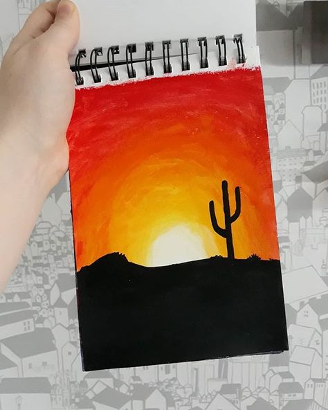 Reposting @liiiiis: i've been thinking a lot about sunsets lately 😍💛 #sunset #drawing #painting #paint #acryl #paintings #art #artist #sundown #desert #cactus #painter #sketchbook #sketch Pastel Art Step By Step, Step By Step Oil Pastel, Sunset Drawing Easy, E.t Drawing, Sunset Drawing, Oil Pastel Drawings Easy, Cactus Drawing, Oil Pastel Paintings, Oil Pastel Art