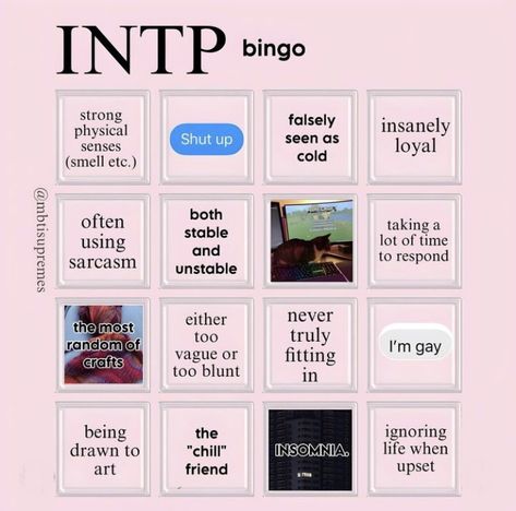 Intp Core Aesthetic, Intp Bingo, Intp Aesthetics, Intp Core, Intp 5w4, Bingo Sets, Mbti Type, Intp Personality Type, Intp T