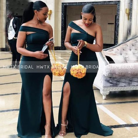 Cheap Long Bridesmaid Dresses, African Bridesmaids, Dresses With Split, African Bridesmaid Dresses, Mermaid Bridesmaid, Custom Bridesmaid Dress, Green Mermaid, Blue Mermaid, Bridesmaid Dresses Online