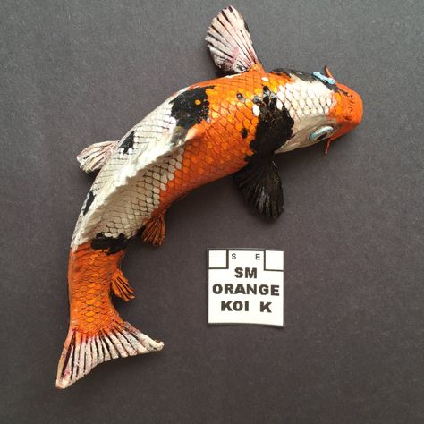 Ceramic Coy Fish, Real Koi Fish, Koi Fish Clay Sculpture, Koi Fish Statue, Cardboard Koi Fish, Koi Ceramic, Koi Fish Scales, Koi Sculpture, Koi Fish Sculpture