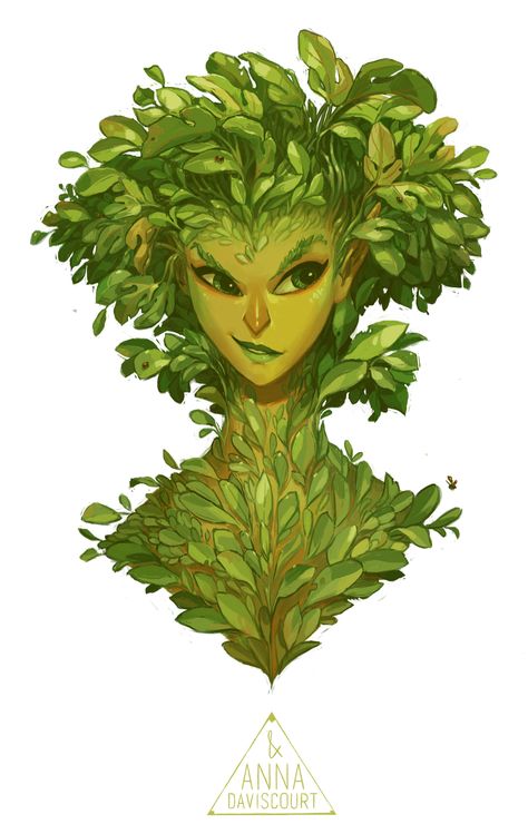 Anna Daviscourt Nymph Character Design, Forest Nymph, Creature Design, Character Portraits, Fantasy Character Design, Fantasy Creatures, Character Concept, Character Design Inspiration, A Tree