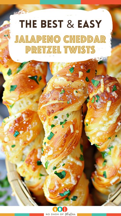 Pizza Soft Pretzels, Jalapeno Pretzel Bites, Easy Sourdough Pretzel Recipe, Savory Pretzel Recipe, Sweet And Savory Snacks, Sweet Almond Pretzel Recipe, Savory Holiday Treats, Jalapeno Bread Recipes, Cheesy Pretzels