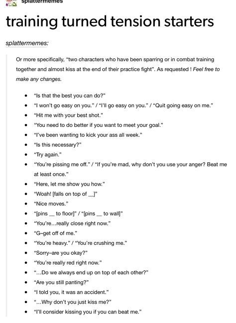 Training Writing Prompts, Writing Prompts Tension, How To Have Characters Meet, Characters First Meeting Prompts, Period Writing Prompts, High School Story Plot Ideas, Other Words For Blushing, Period Prompts, Tension Writing Prompts