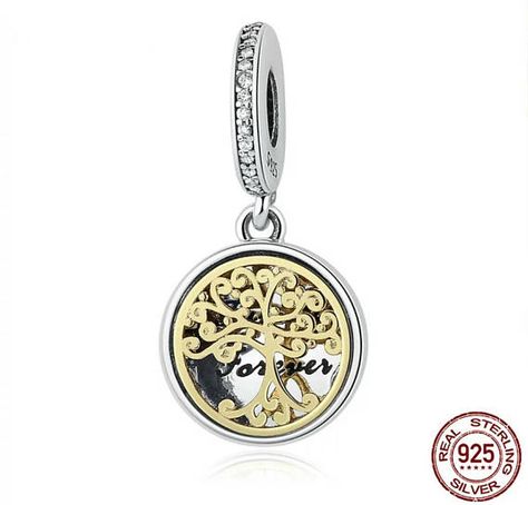 Authentic Sterling Silver charm Tree of Life family forever locket Charms Fits European & Pandora Ch Family Forever, Family Roots, Diy Charm Bracelet, Pandora Bracelet Charms, Fitness Bracelet, Locket Charms, Cz Pendant, Sterling Silver Necklace Pendants, Jewelry Pendant