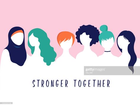 stock illustration : International Women's Day. Vector illustration, card, poster, flyer and banner. Women Working Together, International Womens Day Poster, Women's Day Cards, Women's Day 8 March, Womens Month, Happy Woman Day, Women Working, Travel Ads, Image Film