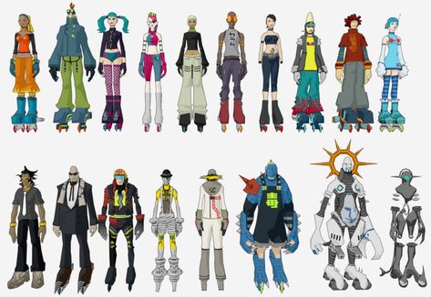 Jet Set Radio Future, Jet Set Radio, Character Types, Horror Music, Video Game Characters, Gorillaz, Game Character, Jet Set, Character Concept