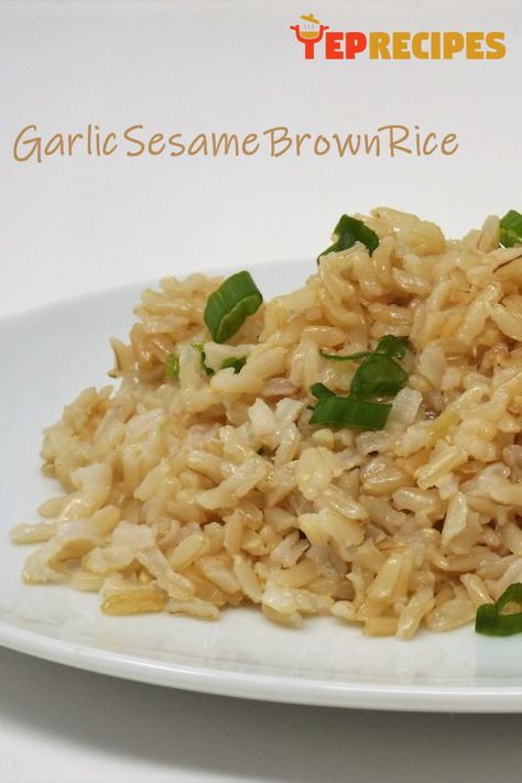 Brown Rice Recipes Indian, Sweet Brown Rice Recipes, Sesame Oil Rice, Steamed Brown Rice, Asian Brown Rice Recipes, Creamy Brown Rice, Brown Rice Recipes Seasoned, Rice With Sesame Oil, Asian Brown Rice