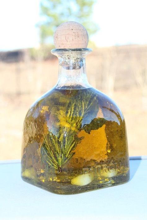 Patron Bottle Crafts, Homemade Citronella Candles, Patron Bottles, Old Liquor Bottles, Patron Bottle, About My Family, Rosemary Sage, Glass Wall Shelves, Tequila Bottle