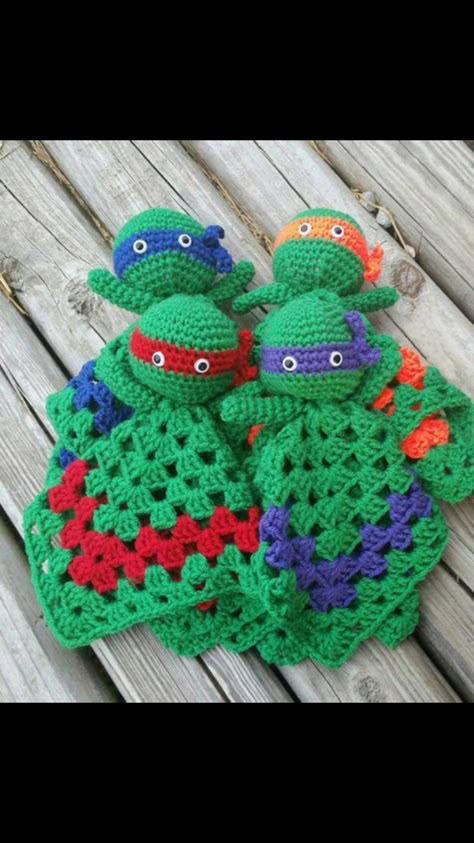 Cute Turtles Crochet, Crochet Ninja Turtle, Lovey Doll, Crochet Lovey Free Pattern, Crochet Security Blanket, Lovey Pattern, Crochet Lovey, Crochet Turtle, Turtle Pattern