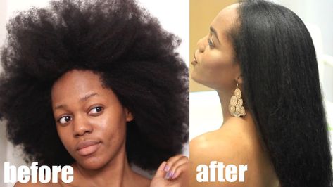 How to SAFELY straighten 4C NATURAL HAIR start to finish [Video] - https://blackhairinformation.com/video-gallery/safely-straighten-4c-natural-hair-start-finish-video/ Straighten 4c Natural Hair, How To Make Afro Hair, Longer Hair Faster, Long Silky Hair, Type 4 Hair, 4c Natural, 4c Natural Hair, Grow Long Hair, Hair Growth Serum