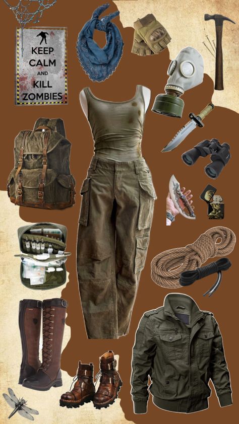 Basic survival outfit for extreme situations Maze Runner Costume, Apocalypse Clothes, Zombie Core, Dystopian Outfits, New School Outfits, Gremlin Core, Apocalypse Vibes, Survival Outfit, Bug Bag