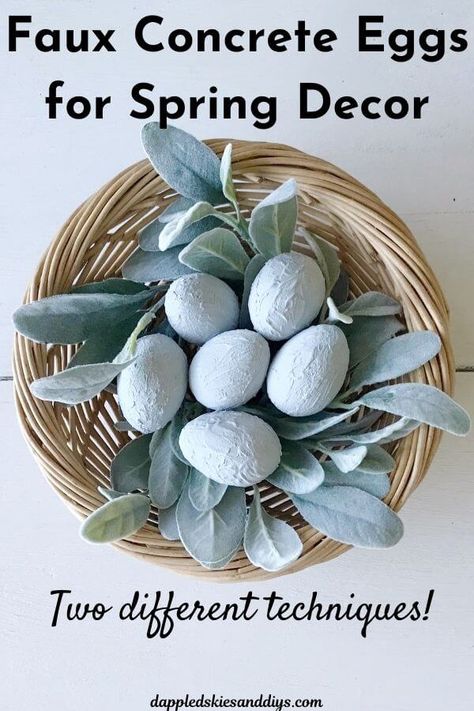 How To Paint Plastic Easter Eggs, Air Dry Clay Easter Eggs, Plastic Eggs Crafts Diy Projects, Easter Crafts To Sell, Farmhouse Easter Decor, Diy Plaster, Plastic Easter Eggs, Diy Spring Wreath, Easter Eggs Diy