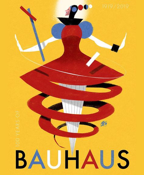 ‪Bauhaus 100 Years of Triadic Ballet 💃 Oskar Schlemmer. Poster by Riccardo Guasco‬ http://shop.bauhaus-movement.com Bauhaus Illustration, Triadic Ballet, Bauhaus Poster Design, Oskar Schlemmer, Bauhaus Architecture, Bauhaus Art, Walter Gropius, Bauhaus Poster, Josef Albers