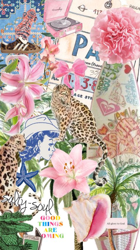 lil collage 🐆🌸🫧 #preppy #collage #flowers #cheetah Summer Widgets, Preppy Collage, Collage Preppy, Summer Prints Wallpaper, Collage Flowers, Cheetah Wallpaper, Cheetah Print Wallpaper, Pink Glitter Wallpaper, Random Products