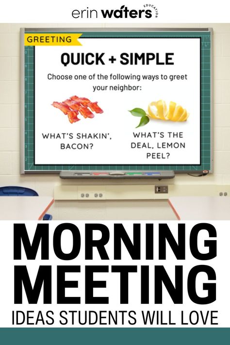 It can be overwhelming to come up with morning meeting ideas for every day of the week. Look no further, because this blog post includes 10 classroom ideas that you can use to help put together your lesson plans for morning meetings. You can not only grab my free classroom resource - an entire week of morning meeting slides, but also read all of my other classroom ideas like having a morning meeting toolkit. Morning meetings are also a great way to help build classroom community. Morning Meeting Songs, Morning Meeting Ideas, Morning Meeting Greetings, Morning Meeting Slides, Meeting Games, Build Classroom Community, Morning Meeting Activities, Meeting Ideas, Building Classroom Community