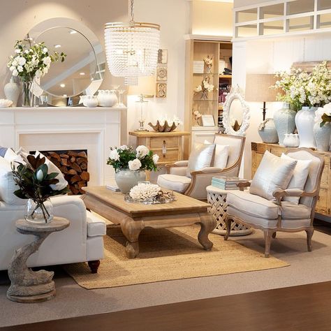 Alfresco Emporium on Instagram: “We are loving the soft, romantic tones of the new living room at the Collaroy store. Both stores are open all…” Lounge Inspiration, Romantic Living Room, Hudson Furniture, Hampton Style, Elegant Living Room Decor, Living Room Warm, Hemp Rug, Table Round, Room Renovation