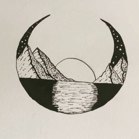 Soheb on Instagram: “Dusk tattoo made in pen #tattoodrawing #pendrawing #naturetattoo #artistsoninstagram #tattooideas” Dusk Tattoo, Dusk Drawing, Dawn Tattoo, Minimal Tattoos, Calligraphy Video, Light Tattoo, Moon Drawing, Dusk Till Dawn, Nature Tattoos