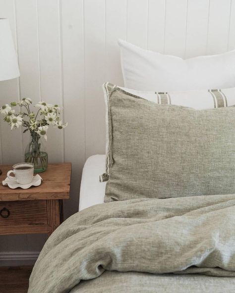 Inspired by the gentle underwater swaying of East Coast Tasmania’s giant kelp forests, this soft, earthy colourway was created to inspire tranquility and add an organic element into any space. ⠀⠀⠀⠀⠀⠀⠀⠀⠀ @saltliving 's much loved Kelp linen is now back in stock! Visit saltliving.com.au Photos by @little.lennox.house Sleep Rituals, Cosy Bedroom, Linen Duvet Cover, Bedrooms Decor, Coastal Bedrooms, Master Bedrooms, Linen Duvet Covers, Linen Duvet, Linen Pillow Cases