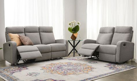 Introducing the Evans 2 & 3 Seater Recliner Sofa Set, a stylish and comfortable addition to any living space. Experience ultimate relaxation with its reclining feature. Perfect for movie nights and lounging. #SofaSet #ReclinerSofa #LivingRoomFurniture #HomeDecor #ComfortableSeating #MovieNights #LoungingInStyle #InteriorDesign #FurnitureDesign #HomeInteriors. 3 Seater Recliner Sofa, Recliner Sofa Set, New House Living Room, Recliner Sofa, Fantastic Furniture, Sofa Armchair, Furniture Assembly, Lounge Sofa, Lounge Room