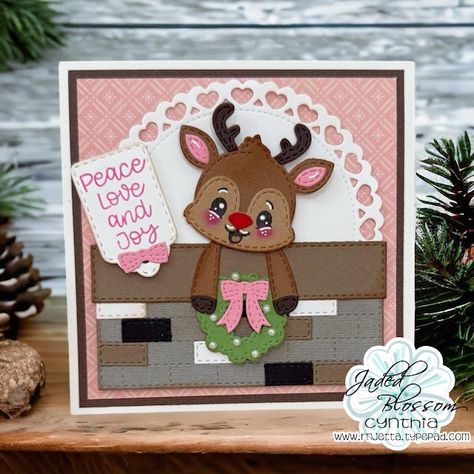 Jaded Blossom: October 2024 Stamp Release Day 2: Reindeer & Street Lamp! Large Lollipops, Gnome Ideas, Gnome Cards, Face Stencils, Jaded Blossom, Sunflower Cards, Reindeer Face, Gnome Gift, Cricut Cards