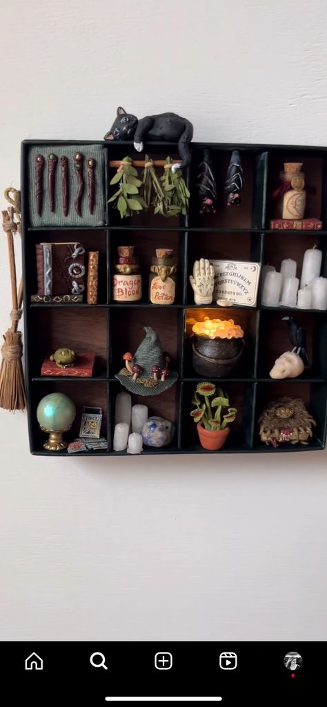 Miniature Apothecary Cabinet, Witch Apothecary Cabinet, Miniature Apothecary, Mini Apothecary, Mini Creations, Hp Universe, Cabinet Of Curiosity, Miniatures Diy, Curiosity Cabinet