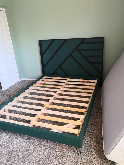 Hexagon Bed Headboard, Chevron Bed Frame, Diy Mcm King Headboard, Geometric Wood Headboard Diy, Full Size Bed Headboard, Minimalist King Bed Platfor., Diy King Headboard, Headboard Plan, Geometric Headboard