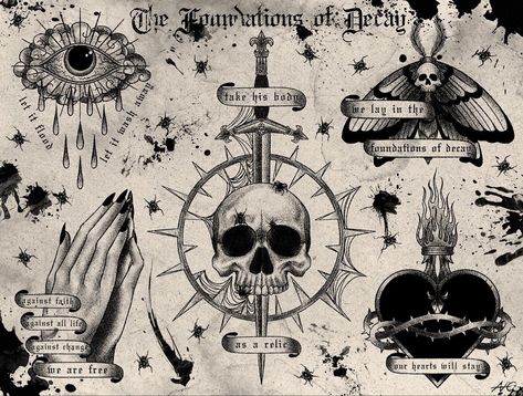 Decay Tattoo, Foundations Of Decay, Flash Sheet, Diet Soda, Dark Style, Major Arcana, In High School, Tarot Decks, Flash Tattoo