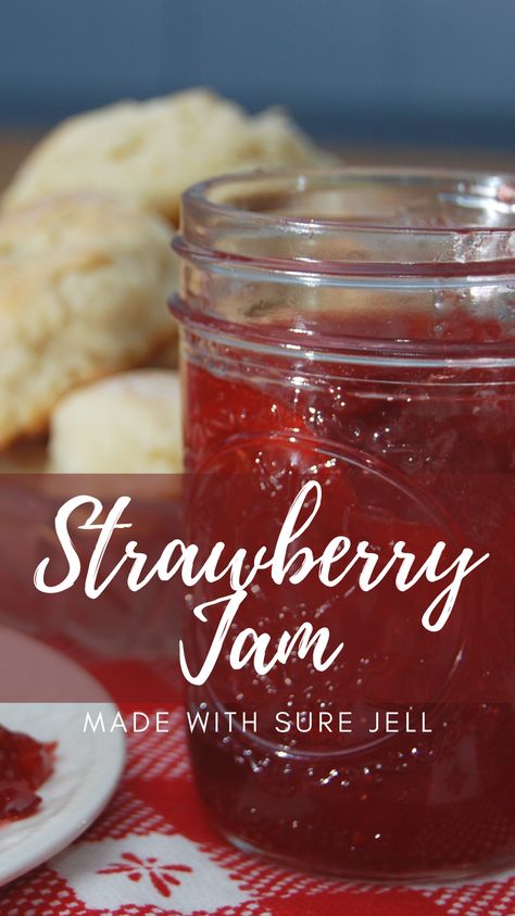 Sure Gel Strawberry Jam, How To Make Strawberry Jam Homemade, Strawberry Jam Recipe Canning With Pectin, Fresh Strawberry Jam Recipes, How To Can Strawberry Jam, Sure Jell Strawberry Jam, Strawberry Freezer Jam Recipe Sure Jell, How To Make Strawberry Jam, Strawberry Jelly Recipe Canning