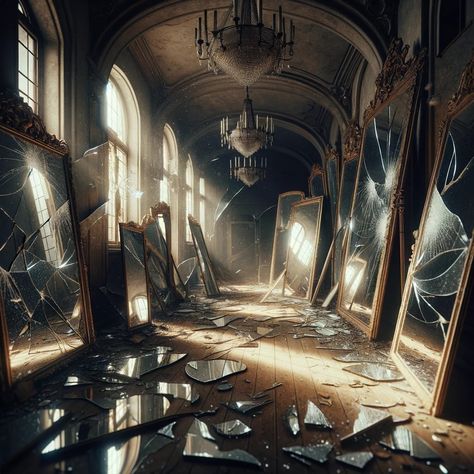 Exploring the Biblical Meaning of Broken Mirror Mirror Fantasy Aesthetic, Room Full Of Mirrors Creepy, Fantasy Mirror Art, Broken Mirror Aesthetique, Aesthetic Background For Poems, Smashed Mirror, Mirror Image Art, Mirror Core, Elena Core