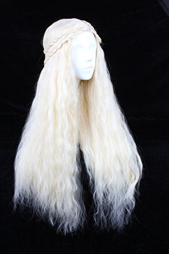 Game Of Thrones Daenerys Targaryen, Game Of Thrones Daenerys, Game Of Thrones Cosplay, Game Of Thrones Costumes, Kawaii Wigs, Game Of Throne Daenerys, Long Blond, Hair Net, Long Blonde