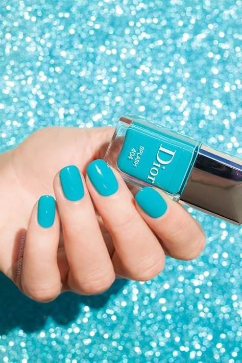 Turquoise Nail Polish, Turquoise Nail Art, Vacation Nail Designs, Dior Nail Polish, Mom Time, Dior Nails, Emerald Nails, Aqua Nails, Teal Nails