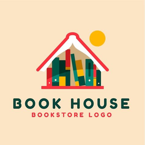 Free vector hand drawn bookstore logo | Free Vector #Freepik #freevector #book-shop #bookstore #literary #library Logo Design Bookstore, Library Branding Design, Library Logo Design Ideas, Logo Book Design, Book Club Design, Library Graphic Design, Book Shop Design, Bookstore Logo Design, Literature Logo