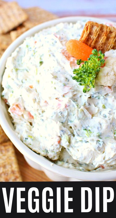 Cream Cheese Veggie Dip, Veggie Dip Recipe, Best Dip Recipes, Delicious Dips Recipes, Appetizer Sandwiches, Easy Peasy Recipes, Fresh Salad Recipes, Salad Dressing Recipes Homemade, Dip Recipes Easy