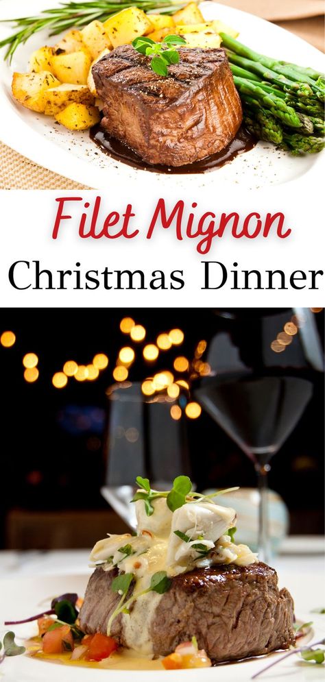 If you’re looking for a delicious Christmas feast, look no further! Having filet mignon for Christmas dinner is a delicious departure from the traditional ham feast. There are many ways to serve filet mignon and we have put together the best filet mignon Christmas dinner recipes all in one place! Christmas Filet Mignon, Filet Mignon Meal Ideas, Filet Mignon Crostini, Fancy Filet Mignon Dinner, Beef Filet Mignon Recipes, Sides With Filet Mignon, Sides For Filet Mignon Dishes, Filet Mignon Dinner Ideas, Beef Recipes For Christmas Dinner