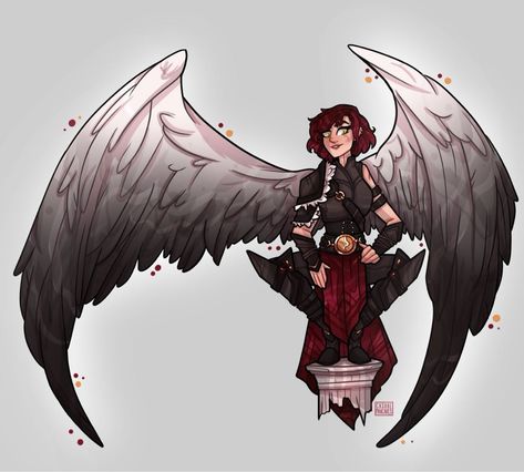 Aasimar Rogue, Avian Humanoid, Aasimar Paladin Female, Dnd Aasimar Female, Aasimar Female, Winged People, Bird Wings, Dnd Art, Dnd Characters