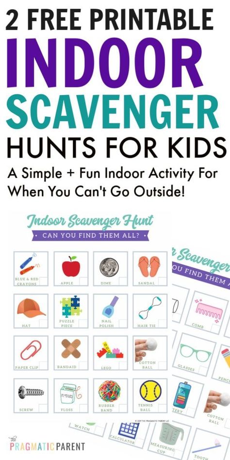 FREE 2-Page Indoor Scavenger Hunt PDF Printable for Kids. Grab this FREE Indoor Scavenger Hunt PDF printable list for kids to use when you can't go outside or simply looking for something fun to do around the house. #indoorscavengerhunt #indooractivitiesforkids #indooractivities #activitiesforkids #printablescavengerhuntforkids #printablescavengerhunt Indoor Scavenger Hunt For Kids, Indoor Scavenger Hunt, Kids Hunting, Fun Indoor Activities, Scavenger Hunt For Kids, Road Trip With Kids, Indoor Activities For Kids, Indoor Fun, Fun Activities For Kids