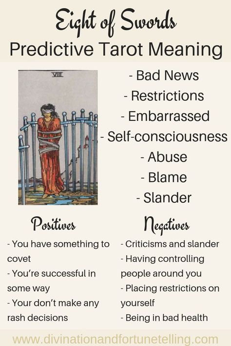 8 Of Swords, Swords Tarot Meaning, Eight Of Swords, What Are Tarot Cards, Tarot Interpretation, Tarot Significado, Tarot Cards For Beginners, Swords Tarot, Learning Tarot Cards