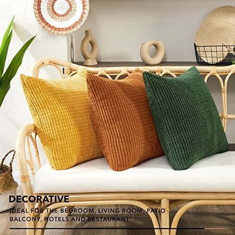 Living Room Design Green, Green Sofa Living, Mustard Cushions, Yellow Couch, Orange Couch, Green Cushion Covers, Yellow Sofa, Green Couch, Yellow Throw Pillows