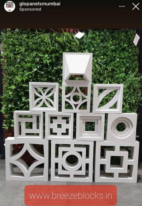 Decorative Cement Blocks, Roster Beton, Breeze Block Wall, Diy Canvas Art Easy, Compound Wall Design, Abstract Painting Diy, Jaali Design, Breeze Blocks, Concrete Projects