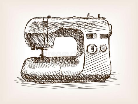 Sewing machine sketch style vector illustration vector illustration Sewing Machine Sketch, Sewing Machine Drawing, Design Maker, Sketch Style, Bullet Journal Art, Honda Logo, Illustration Vector, Free Vector Images, Flyer Design