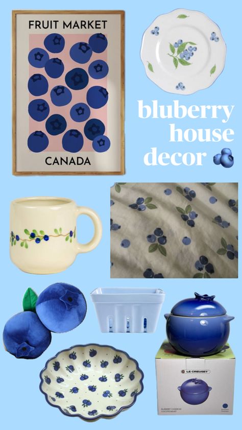 room decor, blueberry theme, decorations Blueberry Decorations, Blueberry Decor, Canada Decor, Kitchen Decor Themes, Interior Bedroom, Blue Rooms, Bedroom Aesthetic, Blueberries, My Dream Home