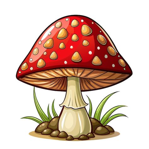 Mushroom Icon, Mushroom Cartoon, Fungi Illustration, Mushroom Nature, Fly Agaric Mushroom, Forest Mushrooms, Cartoon Mushroom, Mushroom Plant, Mushroom Tattoos