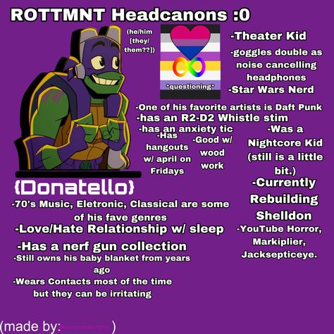 Rottmnt Headcanons, Donnie Kinnie, Donnie Rottmnt, Rottmnt Fanart, Rottmnt Donnie, The Ninja Turtles, Tmnt Usagi, Kin Board, Tmnt Rise